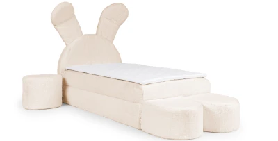 Boxspringbett Bunny 100x200 Einzelbett mit Bettkasten kontinentales Bett
