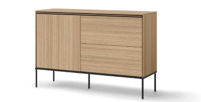 Sideboard Kommode VISSO VI-03 127 cm Eiche Linear, Schubladen, Push-to-Open