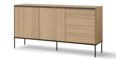 XXL Sideboard Kommode VISSO VI-04 167 cm Eiche Linear, Schubladen, Push-to-Open