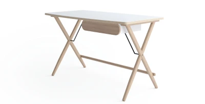 Schreibtisch MATCH MW-01 Weiß Eiche 135 cm mit Schublade Computertisch Loft