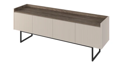 Design TV-Lowboard LAGO 166 cm Sandbeige Eiche Fernsehtisch LED
