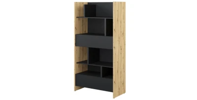 Bücherregal BC-28 Eiche / Schwarz für BED CONCEPT horizontal BC-14