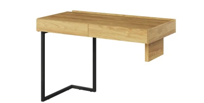 Jugendschreibtisch TEEN FLEX TF-06 Naturhickory / Silk Flou / Raw Steel 110 cm
