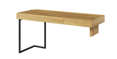 Jugendschreibtisch TEEN FLEX TF-04 Hickory / Silk Flou / Raw Steel 150 cm