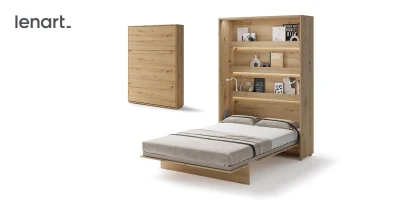 Wandklappbett Bed Concept BC-01 140x200 Schrankbett Vertikal Lenart Gästebett Eiche Artisan