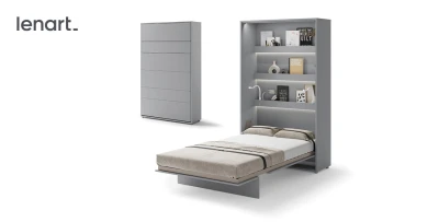 Wandklappbett Bed Concept BC-02 120x200 Schrankbett Vertikal Lenart Gästebett Grau