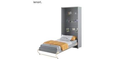 Wandklappbett Concept Pro CP-03 90x200 Schrankbett Vertikal Lenart Bett Grau