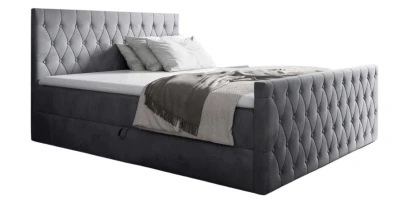 Boxspringbett MONTANA 160x200 (Bonell-Matratze und Topper), mit zwei Bettkästen, kontinentales Bett    