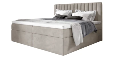 King Size Boxspringbett PASO 200x200 XXL Hotelbett Matratze Topper Bettkasten