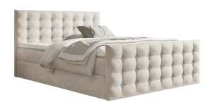 Boxspringbett CALVANI 140x200 (Bonell-Matratze und Topper), mit zwei Bettkästen, kontinentales Bett    