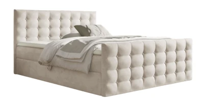Boxspringbett CALVANI 140x200 cm Bettkasten Topper H3 Steppung
