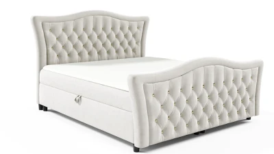Boxspringbett Gracia 160x200 (Bonell-Matratze und Topperr), mit zwei Bettkästen für die Bettwäsche 