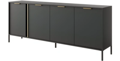 Sideboard  LARS 203 cm 4d Anthrazit Kommode