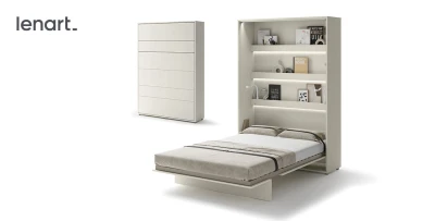  Wandklappbett Bed Concept BC-01 140x200 Schrankbett Vertikal Lenart Gästebett Kashmir