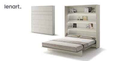 Wandklappbett Bed Concept BC-13 | 180x200 cm | Vertikales Schrankbett Kaschmir | Lenart