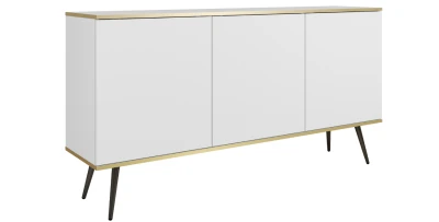 Kommode ORO 160 cm Weiß Sideboard Push-to-Open Schrank MDF glatt