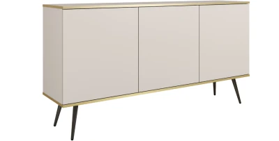Kommode ORO 160 cm Beige Sand Sideboard Push-to-Open Schrank MDF glatt