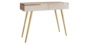 Schminktisch / Konsole AURORA-S (102 cm) – Kaschmir oder Weiß Hochglanz