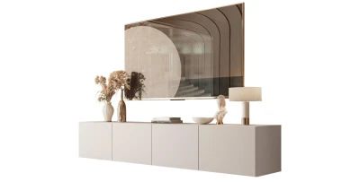Hänge-Lowboard TV-Schrank NOISY 200cm inkl. LED – Kaschmir Matt
