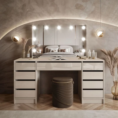 XXL Hollywood Schminktisch MADI DOUBLE (152 cm) – Dimmbarer LED-Spiegel