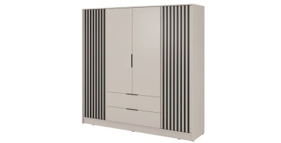 Kleiderschrank NELLY 4D Kaschmir mit Lamellen Schubladen 206 cm