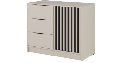 Kommode NELLY 2D Kaschmir mit Lamellen und Schubladen 105 cm