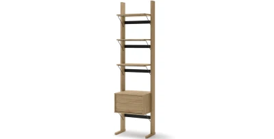 Regal 1s OLLIE OL-02 52x193x40 cm Eiche geölt 