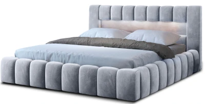 Polsterbett LAMICA 140x200 cm mit LED-Beleuchtung & Stauraum