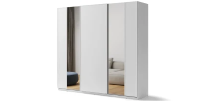 Kleiderschrank MAXI MX-06 mit LED-Beleuchtung Schiebeschrank 3d 250 weiß    