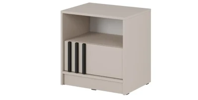 Nachttisch NELLY 1S Kaschmir mit Lamellen Nachtkonsole 51 cm