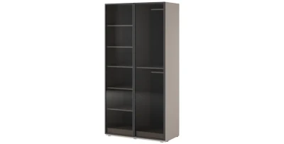Kleiderschrank Glasschrank SANDBOX ANTISOL 100cm – Kaschmir & Rauchglas