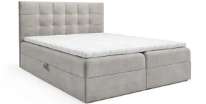 Boxspringbett TOP 1 Boucle 200x200 cm (Bonell-Matratze und Topperr), mit zwei Bettkästen für die Bettwäsche  