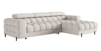 Ecksofa L-Form Felro mit Schlaffunktion und Bettkasten Elektrisch  