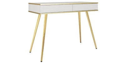Schminktisch Oro MDF, geriffelt 102x79x50 cm weiß 