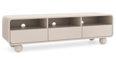 TV-Lowboard Albion Kaschmir 160 cm Fernsehtisch Japandi Push-to-Open Kugelbeine