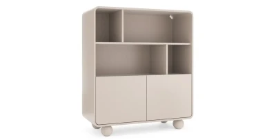 Highboard Albion Kaschmir 108 cm Kommode Japandi Schrank Push-to-Open