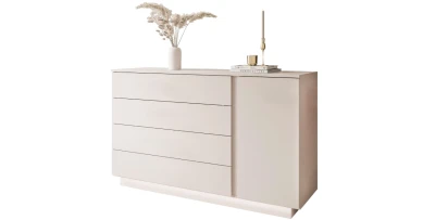 Kommode Sideboard LUNA II 138cm (1D4S) inkl. LED – Kaschmir Matt