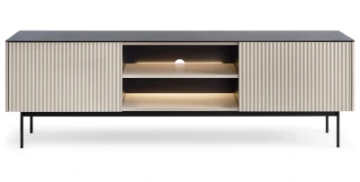 TV-Lowboard ORTA RTV-180 Kaschmir mit LED – Geriffelte Front