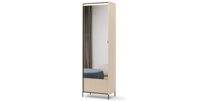 Garderobenschrank TREND TG-01 65cm – Sandbeige & Japandi – LED & Push-to-Open