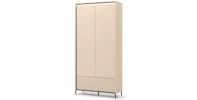 Garderobenschrank TREND TG-02 101cm – Sandbeige & Japandi – LED & 7 Böden