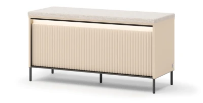 Garderobenbank Schuhbank TREND TG-05 101cm – Sandbeige & Japandi – LED