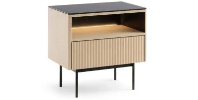Nachttisch ORTA S-57 Eiche Vincenza mit LED – Holzoptik