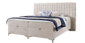 Boxspringbett Stella 200x200 (Bonell-Matratze und Topperr), mit zwei Bettkästen für die Bettwäsche 