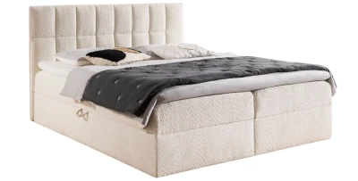 Boxspringbett PANAMA 160x200 cm Bouclé mit Bettkasten & Topper