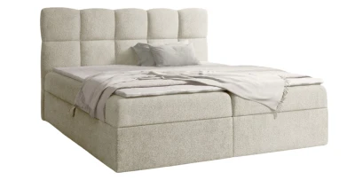 Boxspringbett NEGROS 160x200 cm Bouclé mit Bettkasten & Topper