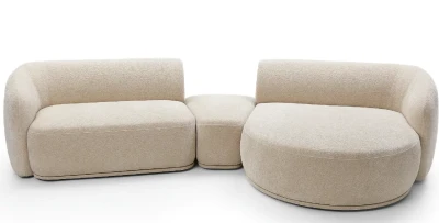 Modulares Ecksofa NOBO 2L/2P+TPF+OTR/L, abgerundete Formen 