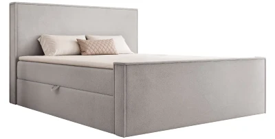 Boxspringbett HIUMA I 120x200 cm mit Bettkasten Topper Glatt