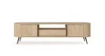TV-Lowboard-Fernsehtisch-MIZU-196-cm-Cremona-Eiche-Lamellen-Schiebetüren