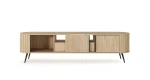 TV-Lowboard-Fernsehtisch-MIZU-196-cm-Cremona-Eiche-Lamellen-Schiebetüren