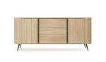 XXL-Sideboard-Kommode-MIZU-196-cm-Cremona-Eiche-Lamellen-Schiebetüren